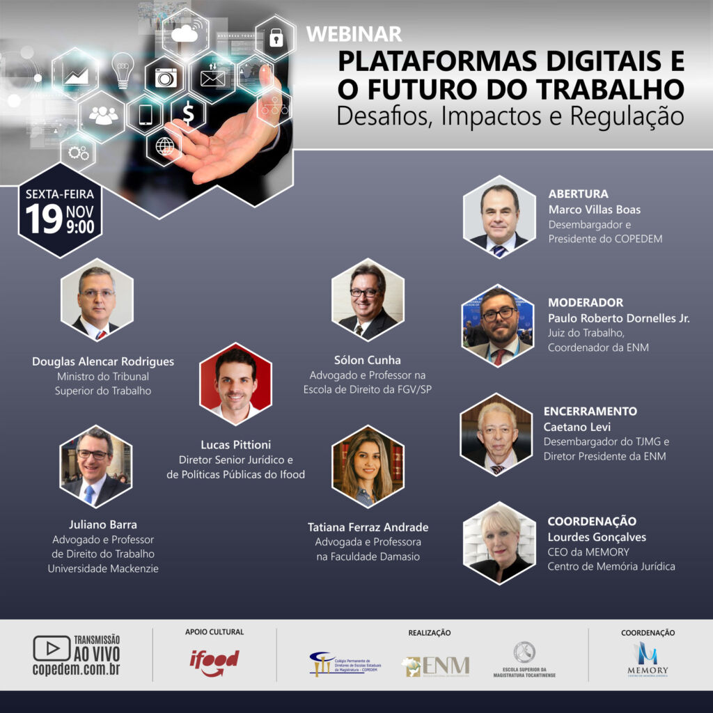 Webinar "Plataformas Digitais e o Futuro do Trabalho Desafios, Impactos e Regulação"